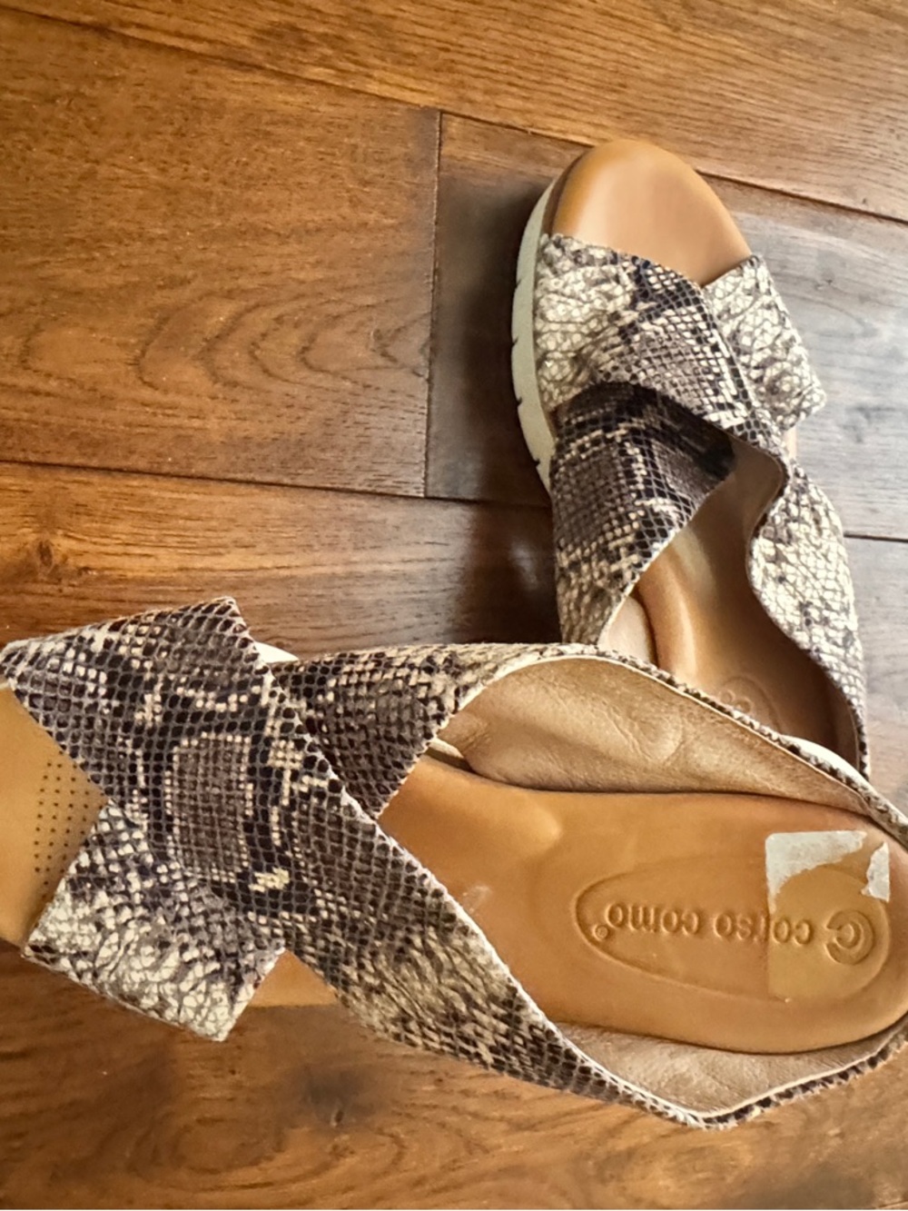 Women's Snake-Print Platform Slide Sandals - Grayish brown Size 6.5 - Picture 6 of 8